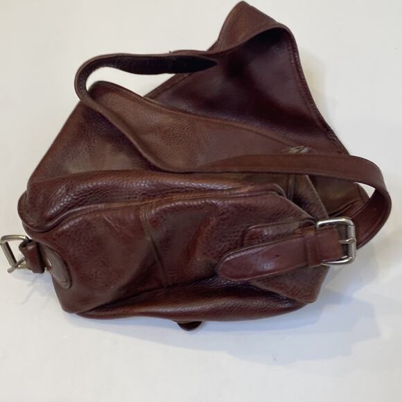 Women’s Brown Unbranded One Strap Backpack Clasp Closure Silver-Tone Hardware main image 9